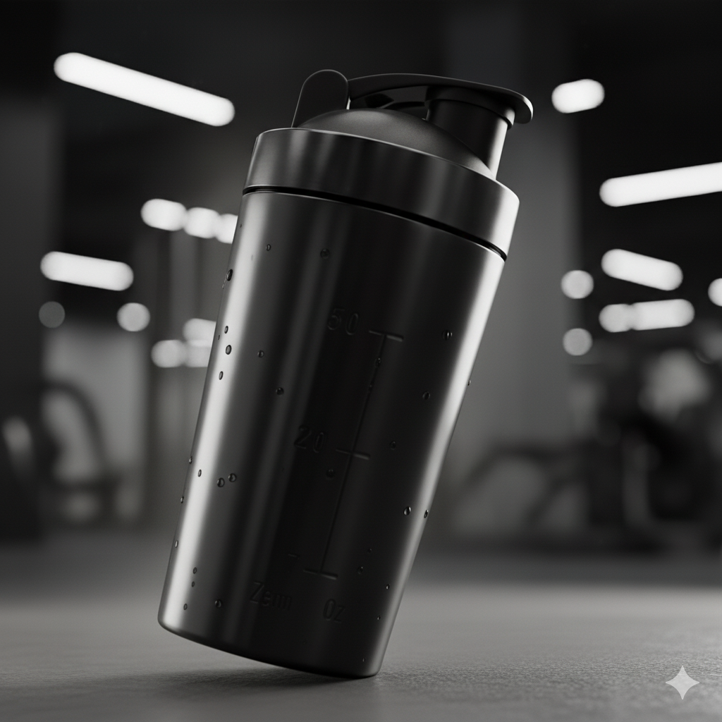 Odor-resistant metal shaker bottle for fitness and workouts